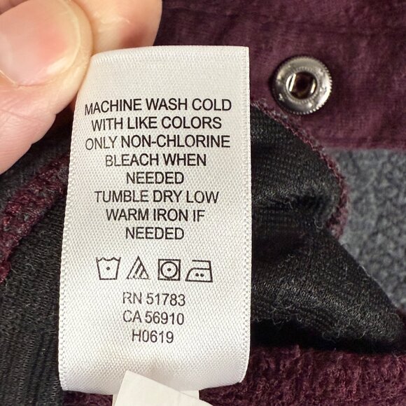 Maurices Womens Button-Detail Mock Neck Sweater Medium Gray & Burgundy Long Slee - Picture 15 of 16